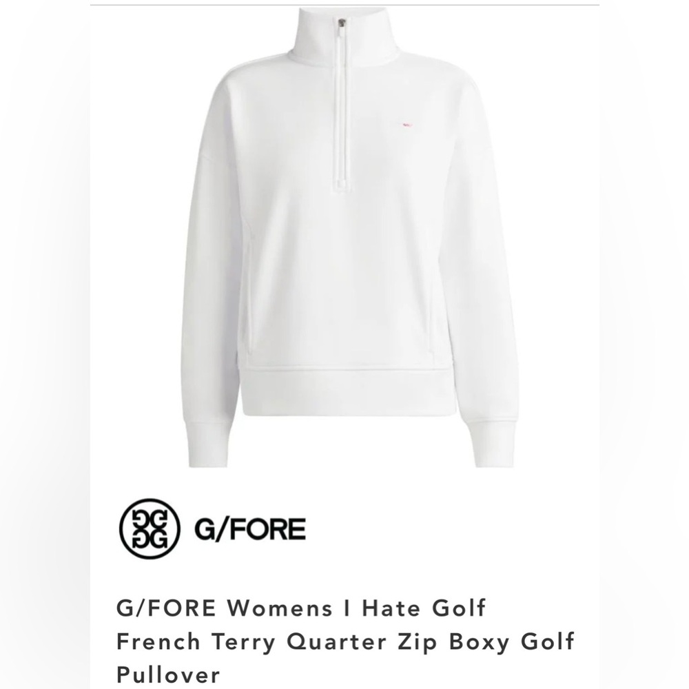 G/FORE White Half-Zip Pullover with Subtle Logo